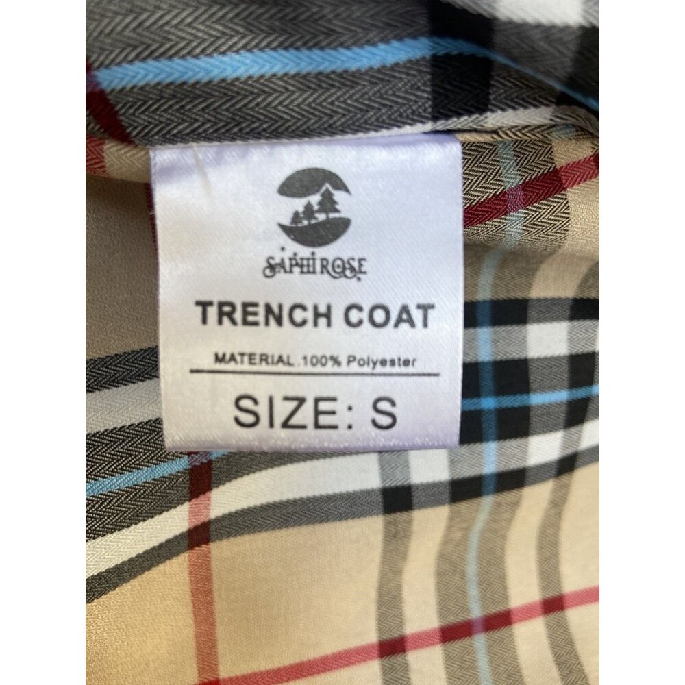 SaphiRose Women's Long Hooded Rain Jacket Outdoor Raincoat Windbreaker Sz S NEW - Picture 10 of 15